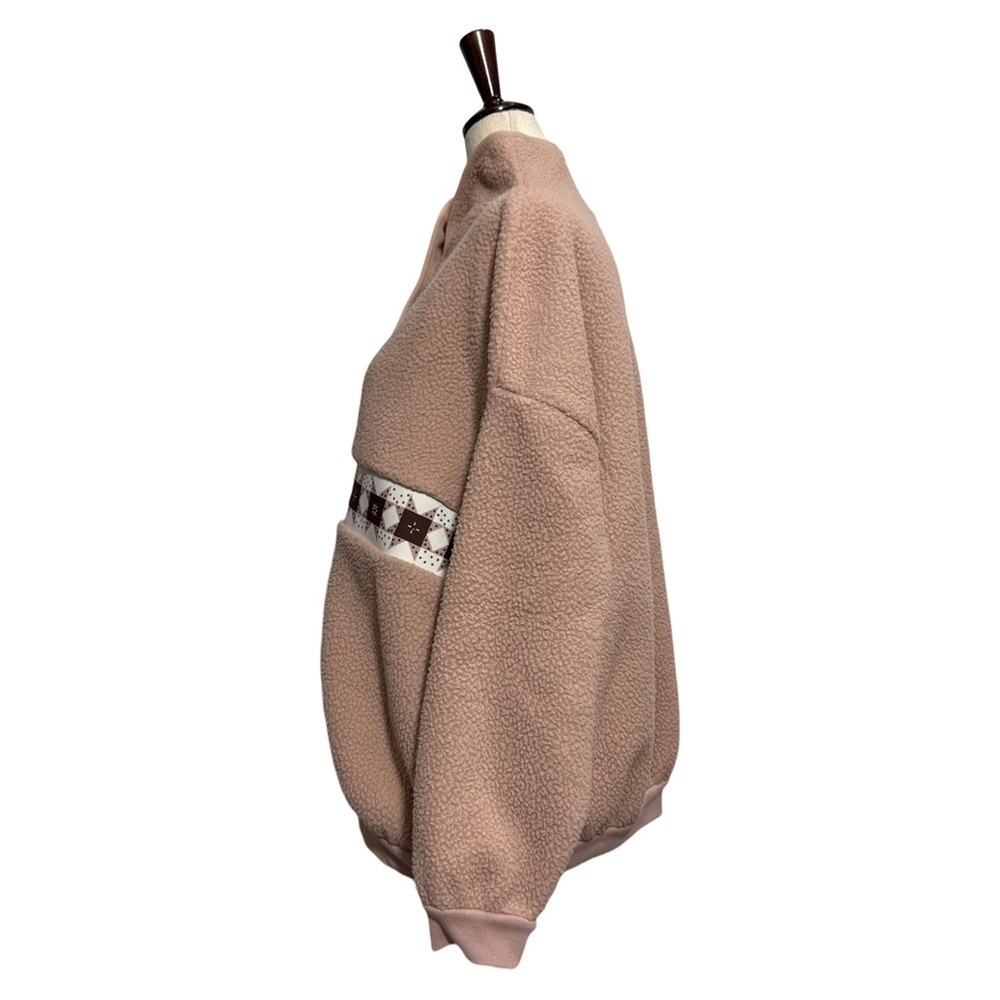 Madewell β’ Roseann (Re)sourced Sherpa Popover Oversized Fleece Pale Pink S NWT - Picture 3 of 8